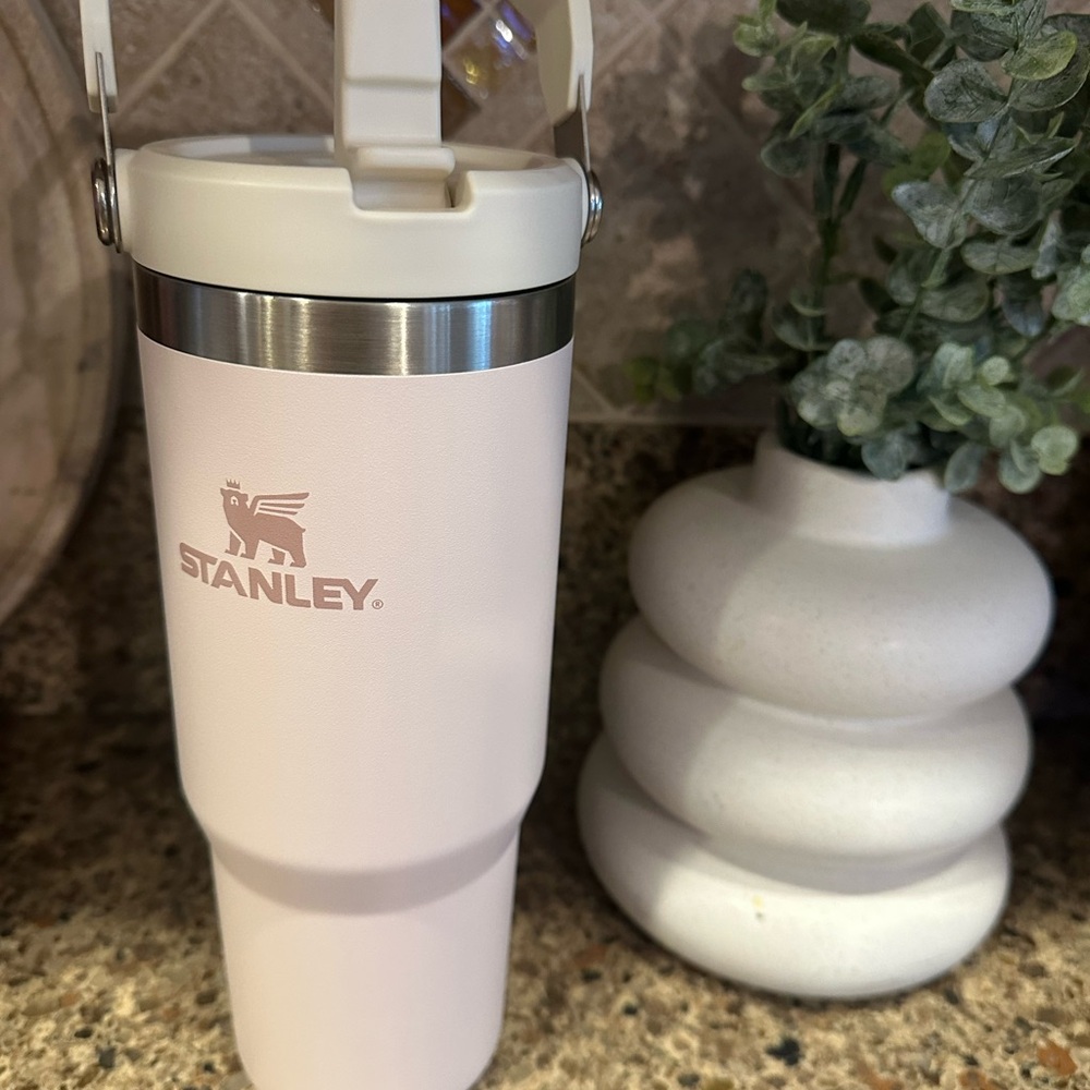 Stanley Rose Quartz Pink Travel Tumbler with Cream Lid